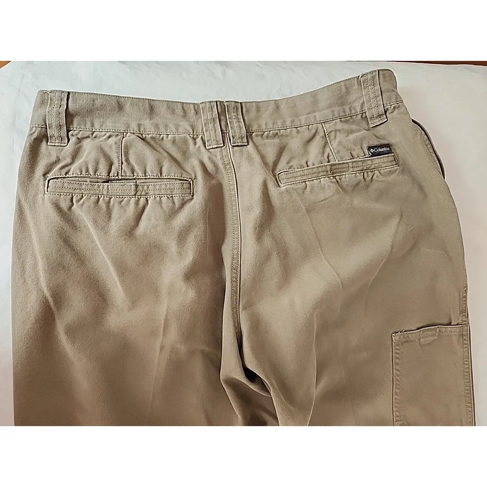 Columbia Sport Men's 36W/30L Flex ROC Cargo Pant Tan Hike Outdoor Rugged Comfort